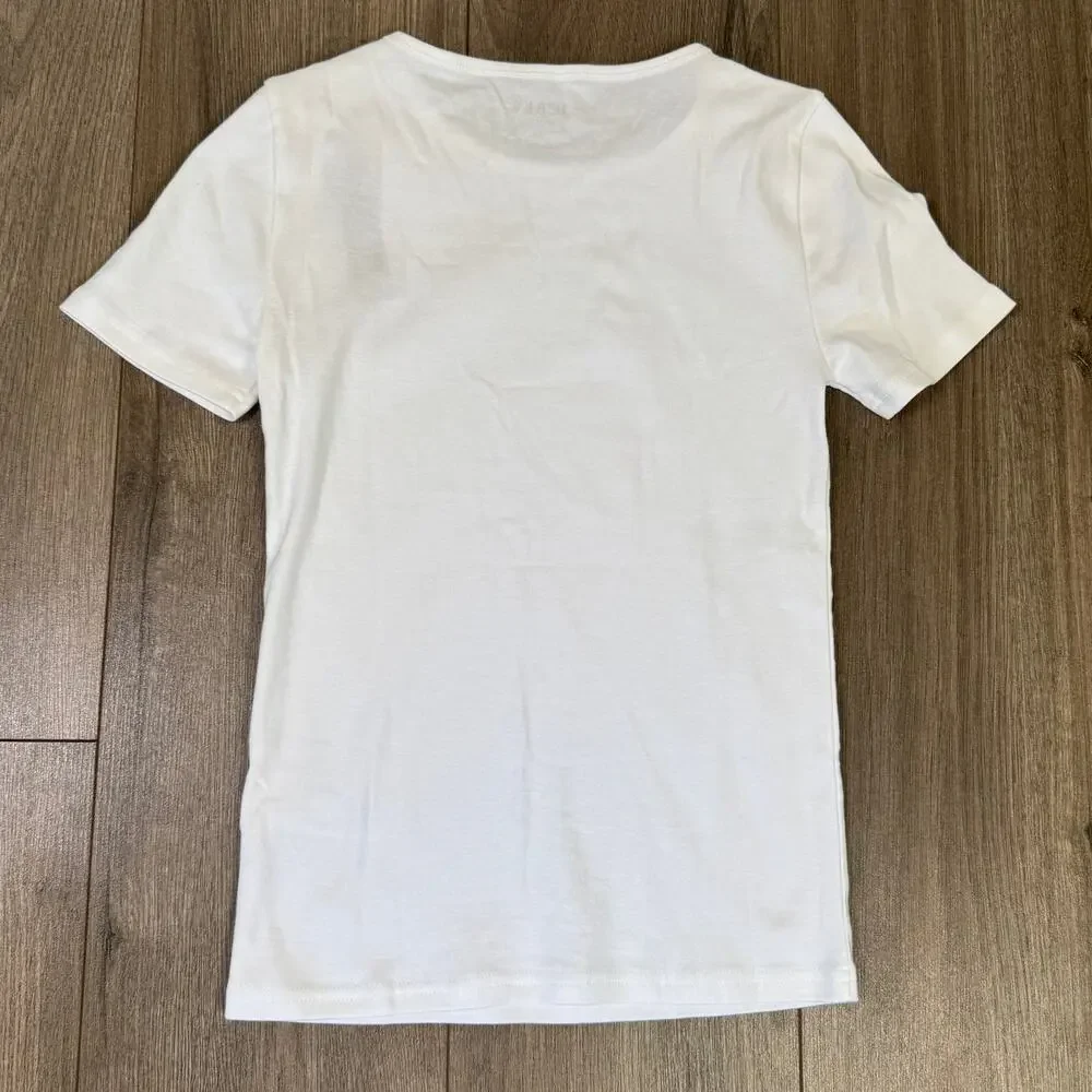 J.Crew Perfect Fit Short Sleeve T-Shirt WMNS XS White Lightweight Stretch Cotton